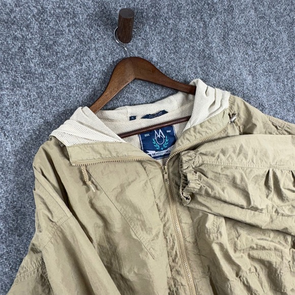 Members Only Jacket XL Beige Full Zip Windbreaker Hooded Lightweight Coat - Picture 1 of 6